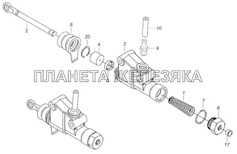 5320-1602510-10 Главный цилиндр управления сцеплением КамАЗ-4308 (Евро 3)