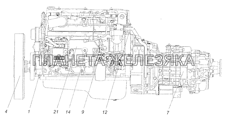 4308-1000253-40 Агрегат силовой, укомплектованный для установки на автомобиль КамАЗ-4308 (Евро 3)