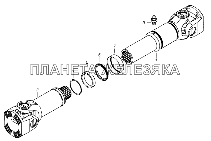 4308-2201011-90 Вал карданный заднего моста КамАЗ-4308 (Евро 3)