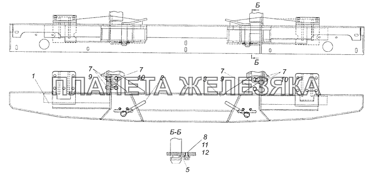 4308-2801003-20 Установка буксирной поперечины КамАЗ-4308 (Евро 3)