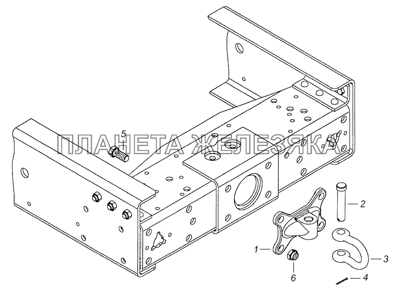 5410-2806040 Установка буксирной проушины КамАЗ-4308 (Евро 3)