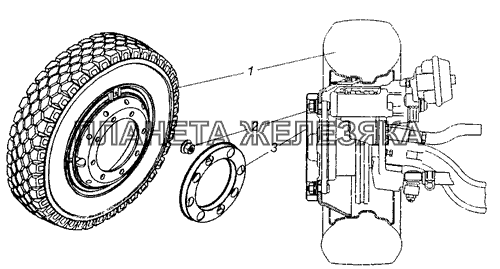 4308-3101702 Установка передних колес КамАЗ-4308 (Евро 3)