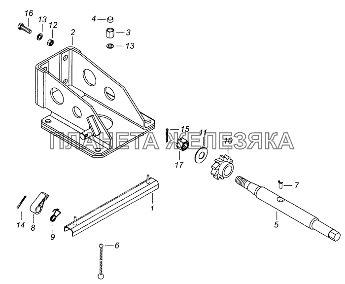 4308-3105010-50 Установка держателя запасного колеса КамАЗ-4308 (Евро 3)