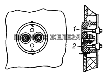 Установка розетки переносной лампы 53205-3723005 КамАЗ-4308