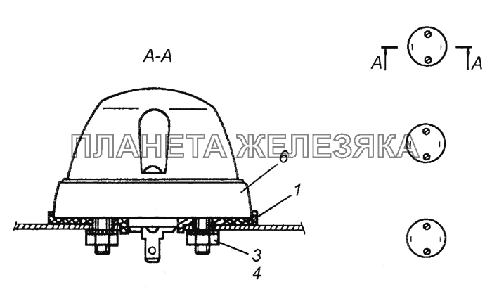 Установка фонарей автопоезда 53205-3738001 КамАЗ-4308