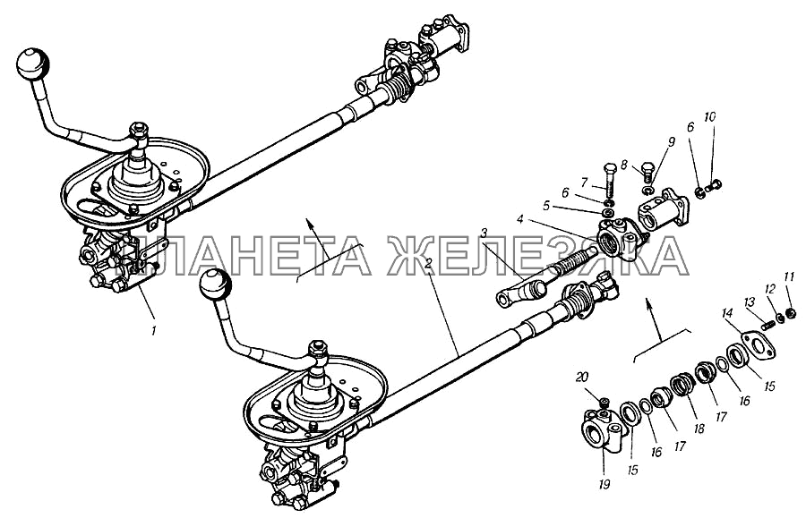 Привод управления механизмом переключения передач КамАЗ-4310