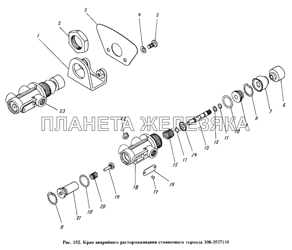Краны аварийного растормаживания стояночного тормоз КамАЗ-4310