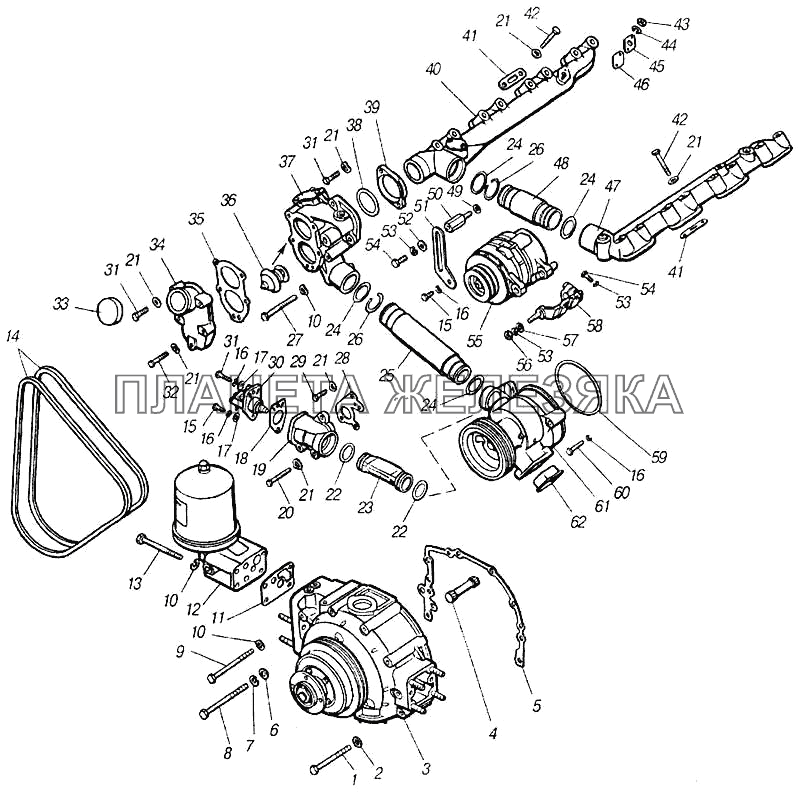 Система охлаждения двигателя КамАЗ-4310 (каталог 2004 г)