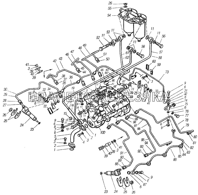 Система питания двигателя КамАЗ-4310 (каталог 2004 г)