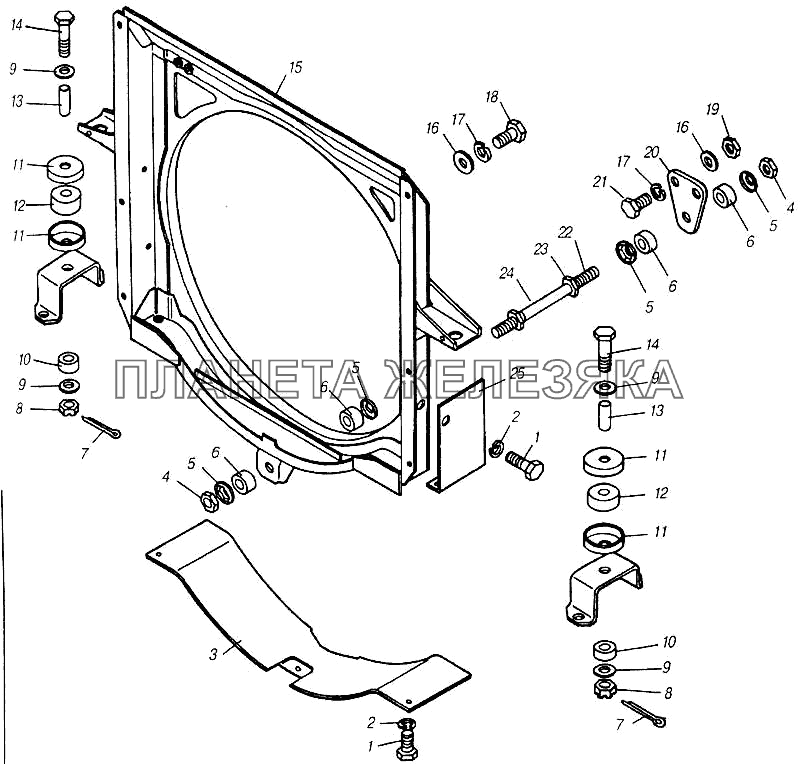 Подвеска радиатора КамАЗ-4310 (каталог 2004 г)