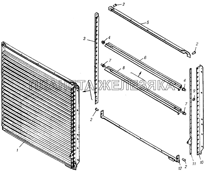 Жалюзи радиатора КамАЗ-4310 (каталог 2004 г)