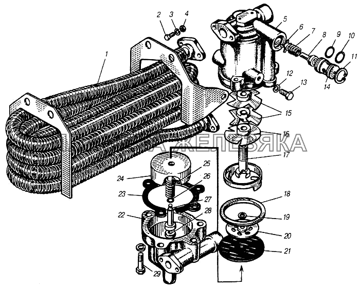 Водоотделитель пневмопривода тормозной системы КамАЗ-4310 (каталог 2004 г)