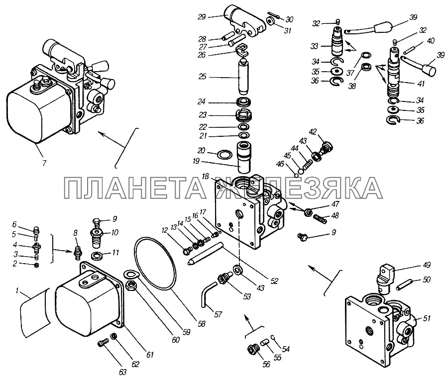 Насос опрокидывающего механизма кабины и запасного колеса КамАЗ-4310 (каталог 2004 г)