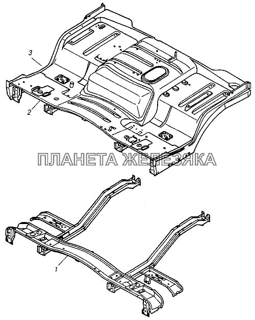 Основания кабины (пол) КамАЗ-4310 (каталог 2004 г)