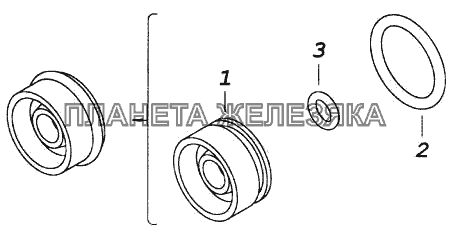 Уплотнение поршня выключения сцепления КамАЗ-4326 (каталог 2003г)