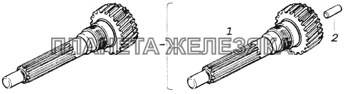 Вал первичный коробки передач с втулкой КамАЗ-4326 (каталог 2003г)