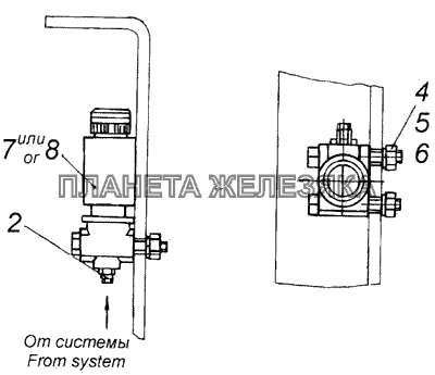 Установка электромагнитного клапана КамАЗ-43118