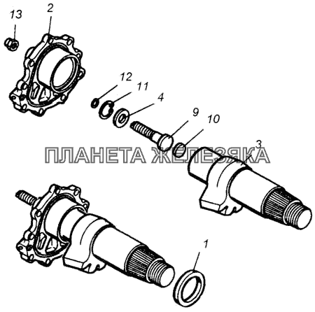 Вал сошки с крышкой КамАЗ-43118