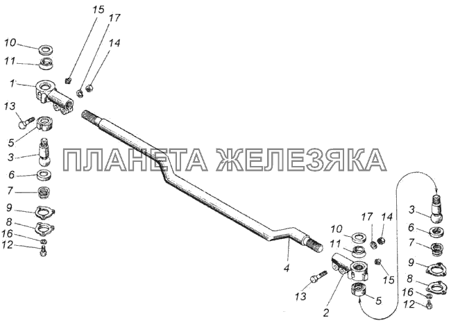 Тяга рулевой трапеции КамАЗ-4326 (каталог 2003г)