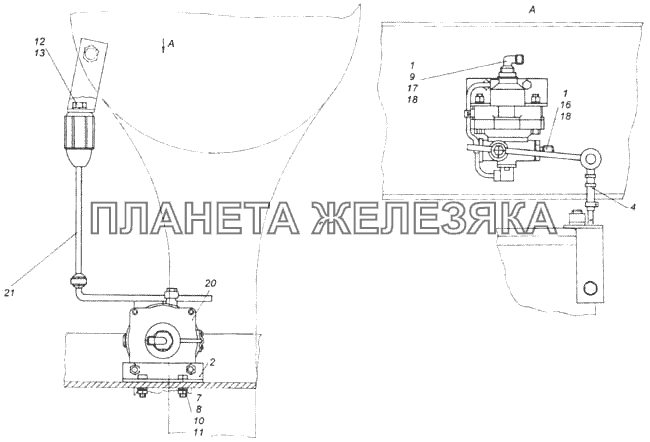 Установка регулятора тормозных сил КамАЗ-4326 (каталог 2003г)