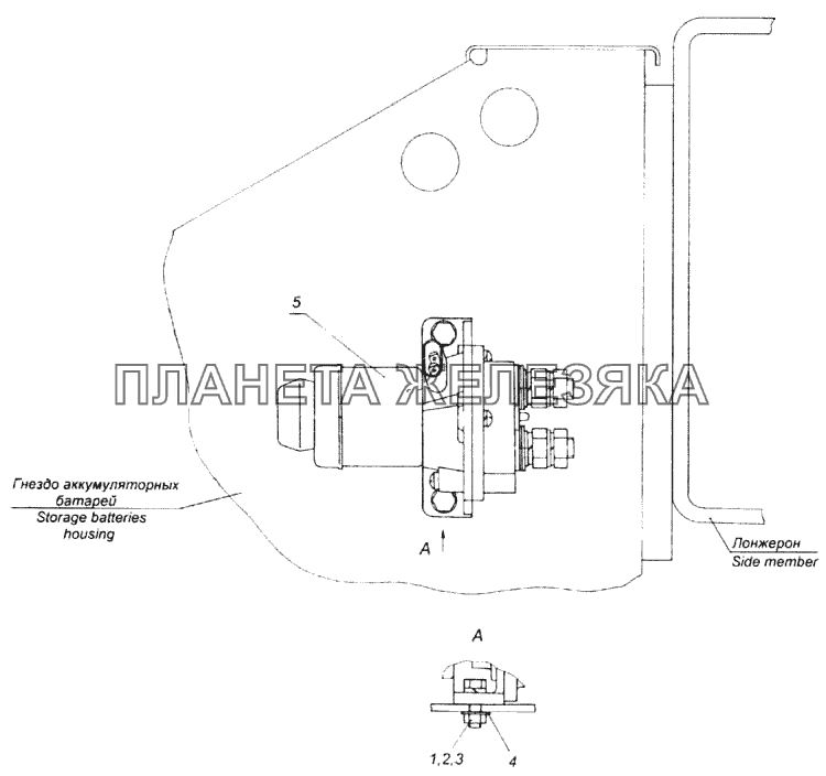 Установка малогабаритного выключателя массы КамАЗ-43114