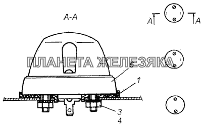 Установка фонарей автопоезда КамАЗ-43118