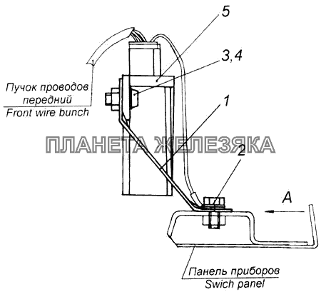 Установка реле блокировки стартера КамАЗ-4326 (каталог 2003г)