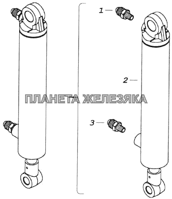 Цилиндр механизма подъёма запасного колеса КамАЗ-4326 (каталог 2003г)