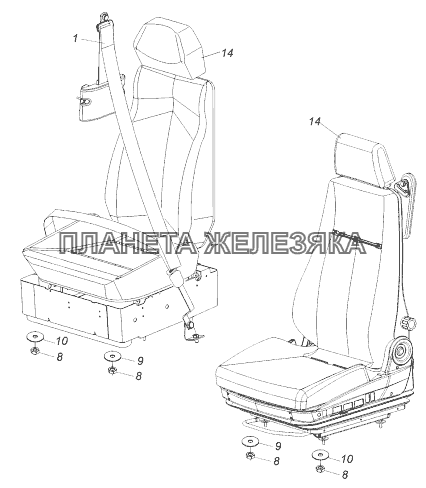 Камаз сиденье пассажира