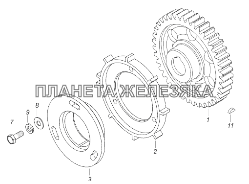 740.90-1111040-10 Колесо редуктора привода ТНВД в сборе КамАЗ-43118 (Евро 4)