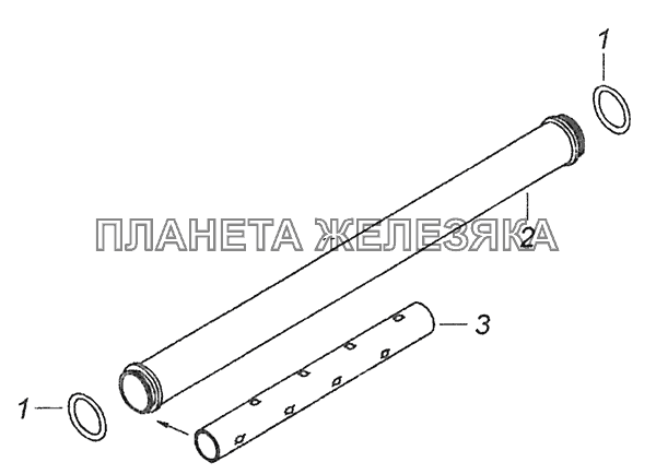 740.1014498 Трубка сапуна с втулкой КамАЗ-43253 (Часть-1)