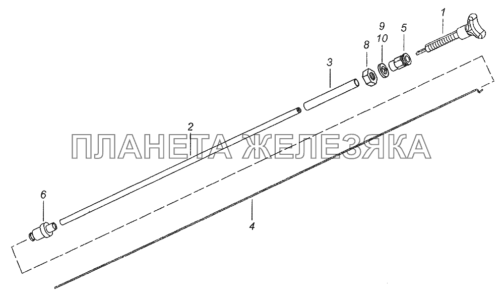 5320-1108120-99 Тяга ручного управления подачей топлива двигателя КамАЗ-43253 (Часть-1)