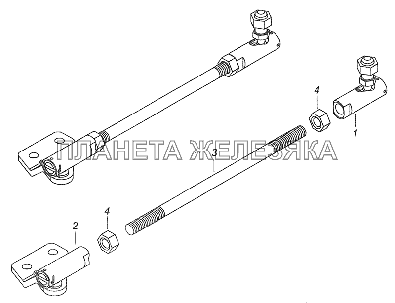 7482.1108050 Тяга привода управления регулятором КамАЗ-43253 (Часть-1)