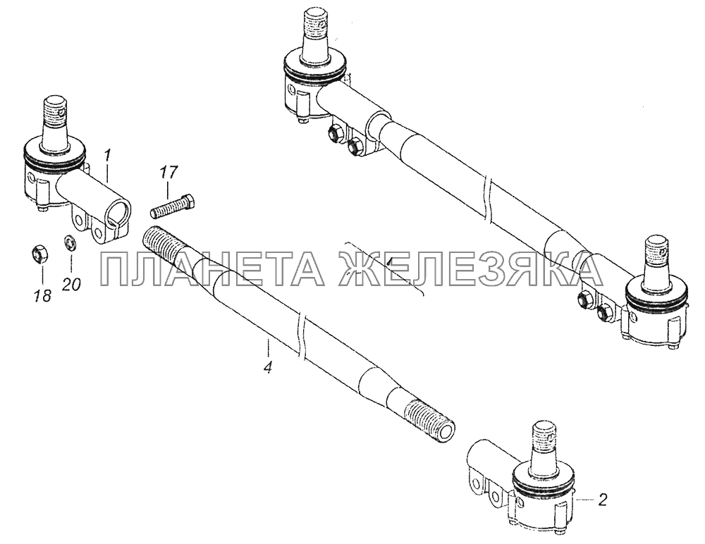 5297-3414052 Тяга рулевой трапеции КамАЗ-43253 (Часть-2)