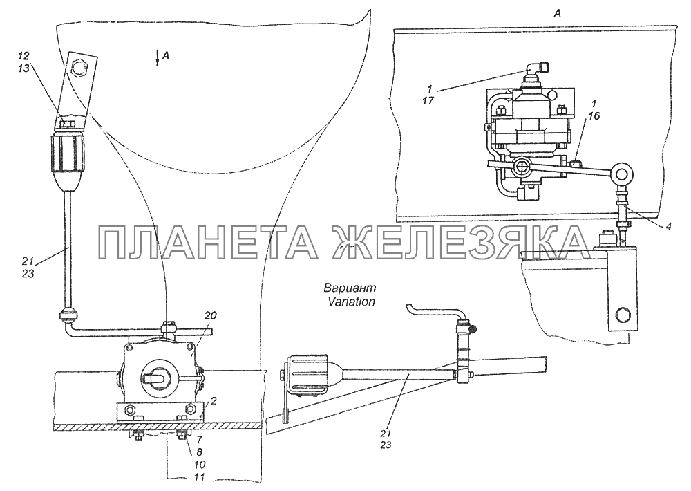 43253-3500033-04 Установка регулятора тормозных сил КамАЗ-43253 (Часть-2)