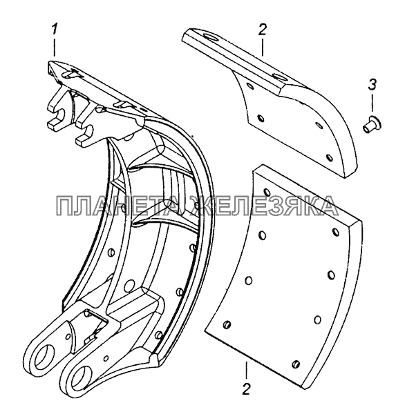 53229-3501090-50 Колодка тормоза с накладками КамАЗ-43253, 43255 (Евро-4)