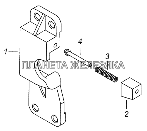 5320-6105035-10 Фиксатор замка левый КамАЗ-43253, 43255 (Евро-4)