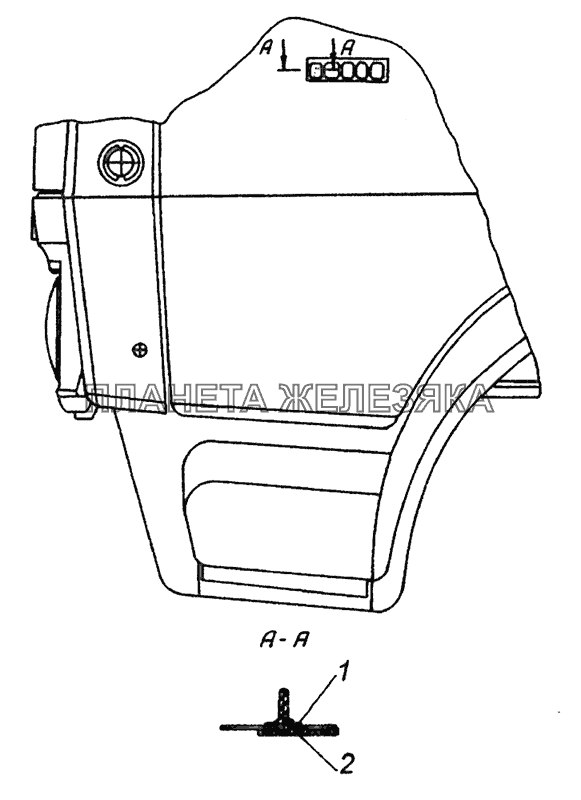 43253-8212008-01 Установка заводских боковых знаков КамАЗ-43253, 43255 (Евро-4)