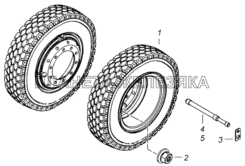 65115-3101003-50 Установка сдвоенных дисковых колес КамАЗ-43253, 43255 (Евро-4)