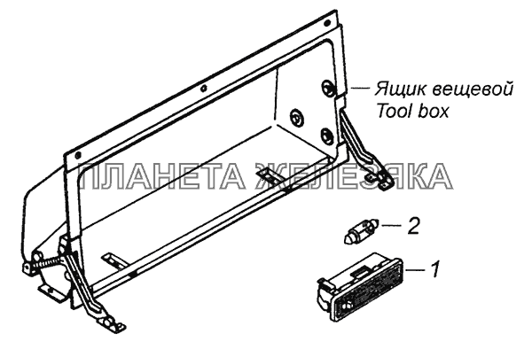 53205-3714003 Установка плафона освещения вещевого ящика КамАЗ-43255 (Евро-2)