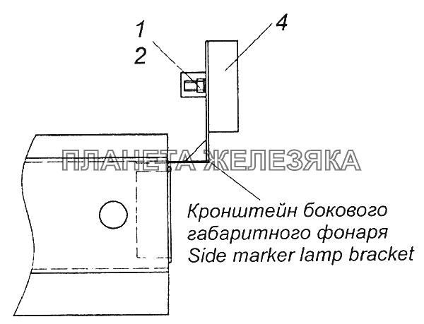43255-3731001 Установка боковых габаритных фонарей КамАЗ-43255 (Евро-2)