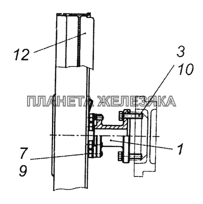 4308-1308005-10 Установка вентилятора с вязкостной муфтой КамАЗ-43255 (Евро-2)