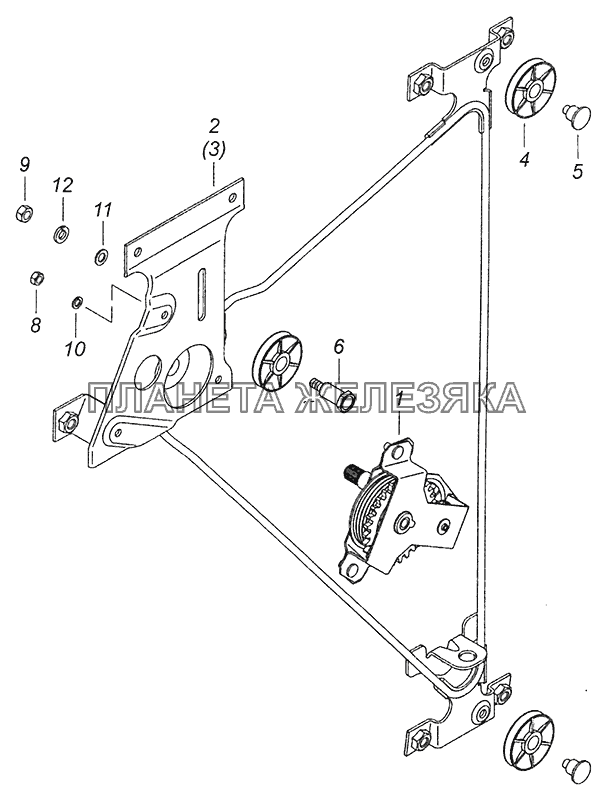 Механизм стеклоподъемника камаз 4308
