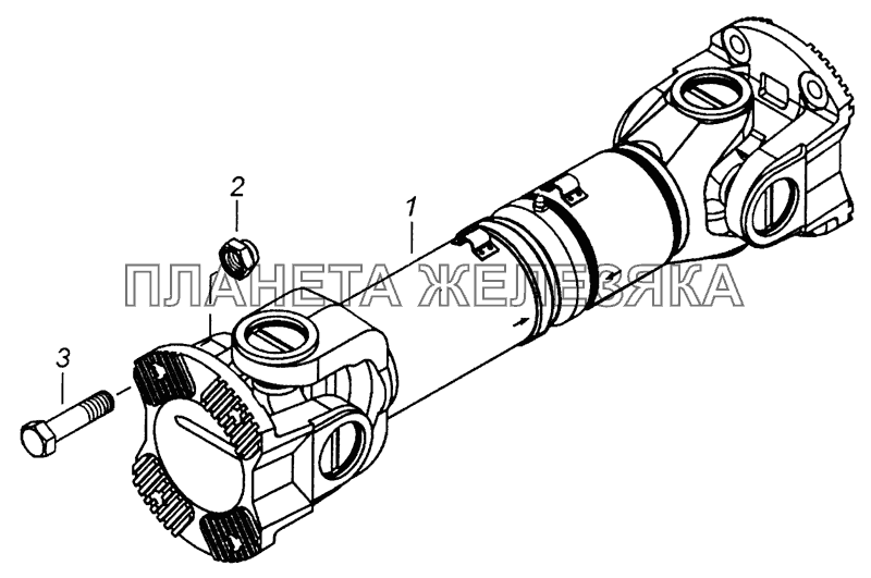 43253-2200001-10 Установка карданного вала КамАЗ-43255 (Евро-2)