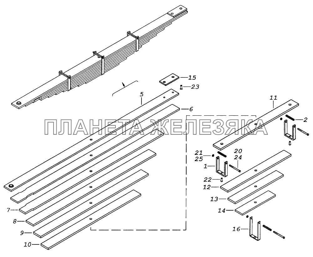 5425-2912012-01 Рессора задняя КамАЗ-43255 (Евро-2)