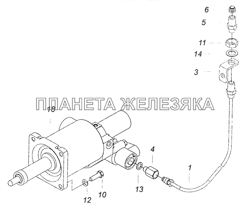 43255-1609509-30 Установка пневмогидравлического усилителя КамАЗ-43255 (Евро-3)