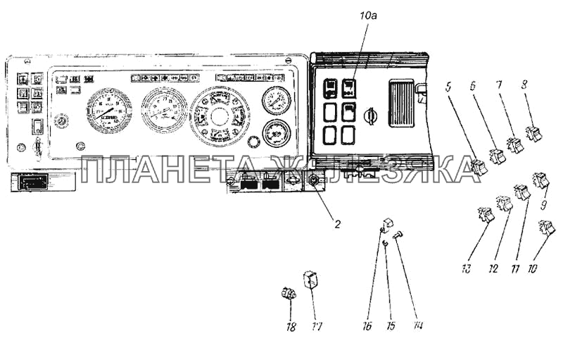 Панель выключателей КамАЗ-4326