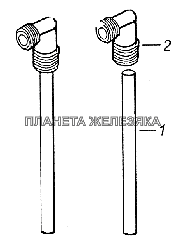 5320-1104136 Трубка слива топлива в бак с угольником КамАЗ-43261 (Евро-1, 2)