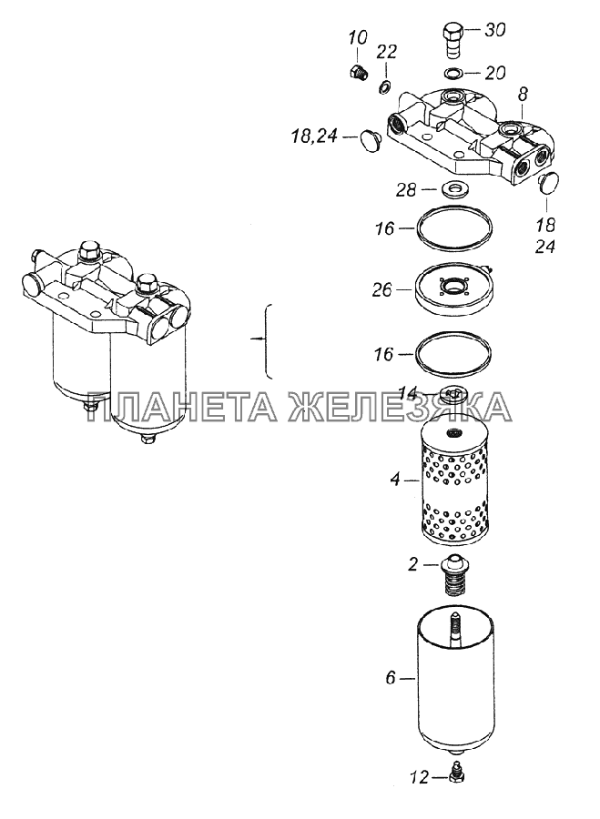 740.51-1117010 Фильтр тонкой очистки топлива КамАЗ-43261 (Евро-1, 2)