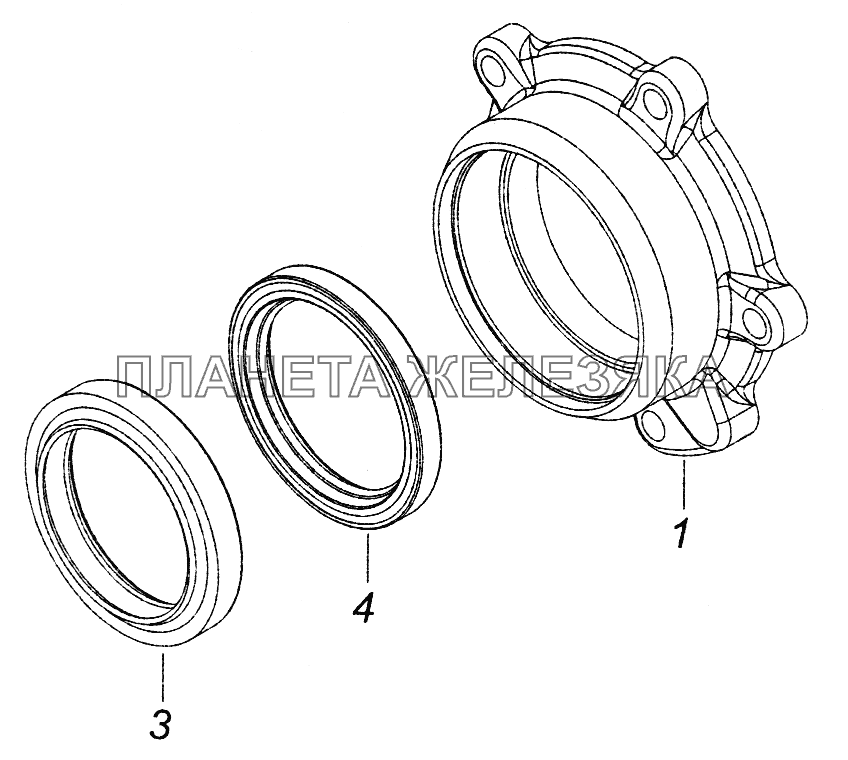 65111-1802117-10 Крышка переднего подшипника привода переднего моста КамАЗ-43261 (Евро-1, 2)